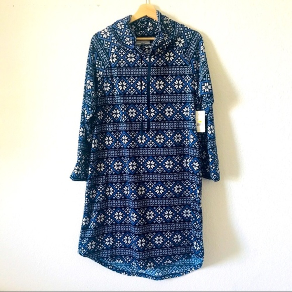NWT Carole Hochman Lounger blue multi cowl neck size‎ M